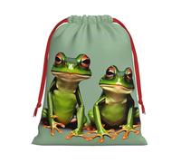 BGSHJVF Grenouilles vertes drôles imprimées vacances cordon de serrage sacs cadeaux, sacs d'emballage de cadeaux de Noël sacs pour cadeaux de Noël faveur