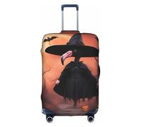 BGSHJVF Halloween Flamant Rose Sorcière Chapeau Imprimé Élastique Housse de Voyage Couverture de Bagage avec Motifs Uniques, Convient à 45-81 cm Valise Blanc, Small, Blanc., s