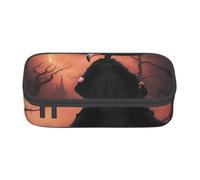 BGSHJVF Halloween Flamingo Chapeau de sorcière Design Oxford Sac en tissu Oxford Grande capacité Organisateur de stylos Plusieurs compartiments Design élégant Noir - Talla única, mode, noir, Talla