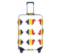 BGSHJVF Housse de protection élastique avec motif carte du drapeau de la Roumanie - Convient aux valises de 45,7 à 81,3 cm, blanc, Small