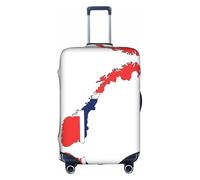 BGSHJVF Housse de protection élastique avec motif carte du drapeau norvégien, convient aux valises de 45,7 à 81,3 cm, blanc, Large