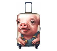 BGSHJVF Housse de protection élastique imprimée cochon coquin, protection de bagages avec motifs uniques, convient aux valises de 45 à 81 cm, blanc/jardin opulent, m