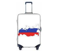 BGSHJVF Housse de protection élastique pour valise, motif carte russe, avec motifs uniques, convient aux valises de 45,7 à 81,3 cm, blanc, Large