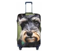 BGSHJVF Housse de valise élastique avec adorable imprimé Schnauzer, protection de bagage avec motifs uniques, convient pour les valises de 45,7 à 81,3 cm, blanc/jardin opulent, taille XL, blanc/jardin