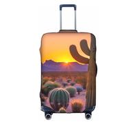 BGSHJVF Housse de valise élastique avec couchers de soleil déserts de cactus, protection de bagage avec motifs uniques, convient pour valise de 45,7 à 81,3 cm, blanc/jardin opulent, taille L, blanc