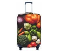 BGSHJVF Housse de valise élastique avec différents types de légumes, protection de bagages avec motifs uniques, convient pour les valises de 45,7 à 81,3 cm, blanc/jardin opulent, taille XL, blanc