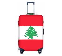 BGSHJVF Housse de valise élastique avec drapeau du Liban - Protection de bagage avec motifs uniques - Convient pour valise de 45,7 à 81,3 cm - Blanc/jardin opulent - Large, blanc/jardin opulent, L