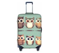 BGSHJVF Housse de valise élastique avec hiboux de dessin animé, imprimé mignon, protection de bagage avec motifs uniques, convient aux valises de 45,7 à 81,3 cm, blanc/jardin opulent, m