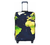 BGSHJVF Housse de valise élastique avec imprimé carte du monde, protection de bagage avec motifs uniques, convient aux valises de 45,7 à 81,3 cm, blanc/jardin opulent, L