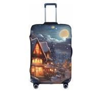 BGSHJVF Housse de valise élastique avec imprimé de Noël, protection de bagage avec motifs uniques, convient aux valises de 45,7 à 81,3 cm, blanc/jardin opulent, m