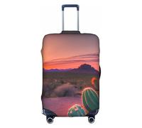 BGSHJVF Housse de valise élastique avec imprimé déserts de cactus et coucher de soleil - Protection de bagage avec motifs uniques - Convient aux valises de 45,7 à 81,3 cm, blanc/jardin opulent, xl