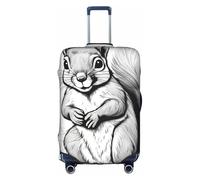 BGSHJVF Housse de valise élastique avec imprimé écureuil de dessin animé, protection de bagage avec motifs uniques, convient aux valises de 45,7 à 81,3 cm, blanc/jardin opulent, s