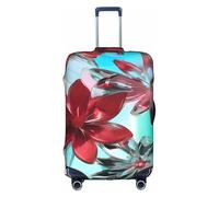 BGSHJVF Housse de valise élastique avec imprimé floral, protection de bagage avec motifs uniques, convient aux valises de 45,7 à 81,3 cm, blanc/jardin opulent, m