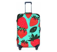 BGSHJVF Housse de valise élastique avec imprimé fraise mignon, protection des bagages avec des motifs uniques, convient aux valises de 45,7 à 81,3 cm, blanc/jardin opulent, s