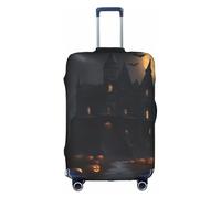 BGSHJVF Housse de valise élastique avec imprimé gothique d'Halloween - Protection de bagage avec motifs uniques - Convient aux valises de 45,7 à 81,3 cm, blanc/jardin opulent, s