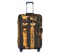 BGSHJVF Housse de valise élastique avec imprimé hiéroglyphes égyptiens anciens, protection de bagage avec motifs uniques, convient pour les valises de 45,7 à 81,3 cm, blanc/jardin opulent, taille S