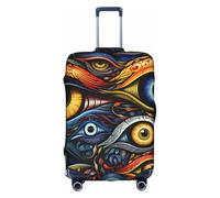 BGSHJVF Housse de valise élastique avec imprimé pour les yeux, protection des bagages avec motifs uniques, convient pour les valises de 45,7 à 81,3 cm, blanc/jardin opulent, taille XL, blanc/jardin