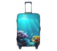 BGSHJVF Housse de valise élastique avec paysage sous-marin, protection des bagages avec motifs uniques, convient aux valises de 45,7 à 81,3 cm, blanc/jardin opulent, s