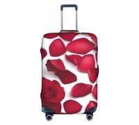 BGSHJVF Housse de valise élastique avec pétales de rose rouges - Protection de bagage avec motifs uniques - Convient aux valises de 45,7 à 81,3 cm, blanc/jardin opulent, L