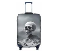 BGSHJVF Housse de valise élastique, imprimé tête de mort punk, protection de bagage avec motifs uniques, convient aux valises de 45,7 à 81,3 cm, blanc/jardin opulent, s