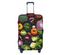 BGSHJVF Introduction de différentes housses élastiques avec impression végétale, housse de bagage avec des motifs uniques, convient aux valises de 18 à 32 pouces, blanc, L, Blanc., L