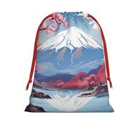 BGSHJVF Japon Assemblée Fuji Paysage Impression Vacances Cordon Sacs Cadeaux, Cadeau de Noël Emballage Cadeau Sacs Sacs pour Cadeaux de Noël Cadeau de Fête