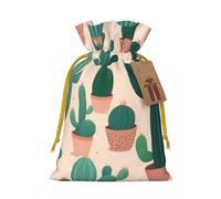 BGSHJVF Joli sac cadeau imprimé cactus avec cordon de serrage pour petits cadeaux, bijoux et cadeaux de fête