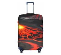 BGSHJVF Kilauea Housse de valise élastique avec volcans Protection de bagage avec motifs uniques pour valises de 45,7 à 81,3 cm, blanc/jardin opulent, taille XL, blanc/jardin opulent, xl
