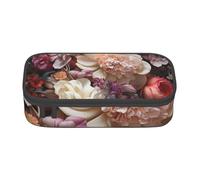 BGSHJVF Magnifique trousse à crayons en tissu Oxford de grande capacité avec motifs floraux, plusieurs compartiments, design élégant, noir, Talla única, Trendy, noir, Talla única, TRENDY, Noir