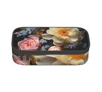 BGSHJVF Magnifique trousse à crayons en tissu Oxford de grande capacité avec motifs floraux, plusieurs compartiments, design élégant, noir, Talla única, Trendy, noir, Talla única, TRENDY, Noir
