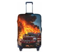 BGSHJVF Pompier Pompier Impression Flamme Housse de Valise Élastique Protection de Bagage avec Motifs Uniques, Convient pour Valise de 45,7 à 81,3 cm, Blanc/Jardin Opulent, X-Large, blanc/jardin