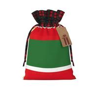Bgshjvf République de Tchétchénie - Impression drapeau de Noël - Cordon de serrage - En lin - Différentes tailles - Sacs cadeaux pour cadeau et décoration