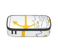 BGSHJVF Rhode Island State Flag Map Oxford Mallette en tissu Oxford Organiseur de stylos Plusieurs compartiments Design élégant Noir Talla única Mode Noir Talla única Mode Noir, Noir, Taille unique