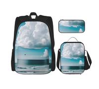 BGSHJVF Sac à dos de voyage élégant en tissu Oxford 600D imprimé nuage blanc sac isotherme noir taille unique noir simple queue noir rozmiar uniwersalny, noir, Rozmiar uniwersalny, noir, Rozmiar, Noir