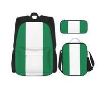 BGSHJVF Sac à dos de voyage imprimé drapeau du Nigeria, élégant tissu Oxford 600D, sac à déjeuner isotherme et sac de maquillage, noir, taille unique, noir, One Size