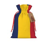 Bgshjvf Sac cadeau en lin avec cordon de serrage - Motif drapeau du Tchad - Pour Noël, anniversaires, fêtes