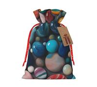 Bgshjvf Sac cadeau en lin marbre coloré avec cordon de serrage de corde, avec ascenseurs en papier kraft, pour Noël, anniversaires, fêtes