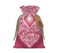 BGSHJVF Sac cadeau romantique avec imprimé cœur, pochettes à cordon pour petits cadeaux, bijoux et cadeaux de fête