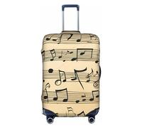 BGSHJVF Sac élastique imprimé notes de musique pour valise, housse de bagage avec motifs uniques, convient pour valise de 45 à 81 cm, Blanc., s