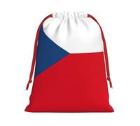 BGSHJVF Sacs cadeaux avec cordon de serrage Motif drapeau de la République tchèque Sacs cadeaux de Noël Sacs cadeaux de Noël Sacs cadeaux de fête