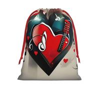 BGSHJVF Sacs cadeaux de Noël avec cordon de serrage et inscription « Treble Love And Music »
