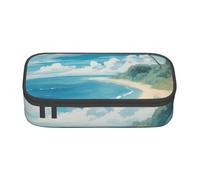 BGSHJVF Seashells On The Beach Sac en tissu Oxford de grande capacité Organiseur à crayons Plusieurs compartiments Design élégant Noir Talla única Mode Noir Talla única Mode, Noir, Taille unique