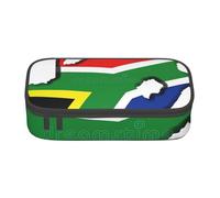 BGSHJVF Trousse à crayons de grande capacité avec drapeau d'Afrique du Sud - Trousse à crayons - Plusieurs compartiments - Design élégant - Noir - Talla única Trendy - Talla única - Tendance, Noir