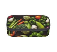 BGSHJVF Trousse à crayons en tissu Oxford de grande capacité pour ranger divers légumes imprimés, crayons, stylos, plusieurs compartiments, design élégant, noir, Talla única Trendy, Noir., Taille