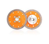 BGTEC 2 pièces 115MM Disque de coupe de lame de diamant de maille X Turbo avec la bride M14 pour le marbre de porcelaine en céramique de tuile