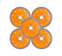 BGTEC 5 pièces 125MM Disque de coupe de lame de diamant de maille X Turbo avec la bride M14 pour le marbre de porcelaine en céramique de tuile
