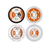 BGTEC Disque Diamant 75mm - 4 pièces Lame de Scie Circulaire pour Bois Plastique Carreau Porcelaine Béton Métal Acier