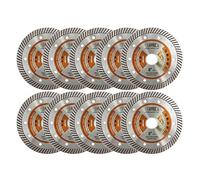 BGTEC Disque Diamant Turbo Super Mince - 10 pièces 125mm Lame de Scie Circulaire Diamètre de l'alésage 22,23 mm Pour découper la céramique/carrelage, le granite et les matériaux durs