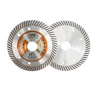 BGTEC Disque Diamant Turbo Super Mince - 2 pièces 115mm Lame de Scie Circulaire Diamètre de l'alésage 22,23 mm Pour découper la céramique/carrelage, le granite et les matériaux durs