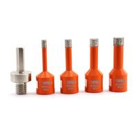 BGTEC Forets Carrelage Diamant - 5 pièces 6/8/10/12MM Trépans pour Carrelage avec Filetage M14 & adaptateur pour Carrelage Porcelaine Grès Céramique Marbre Granit, brasé sous vide